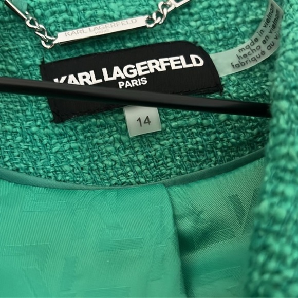 Karl Lagerfeld Green Tweed Blazer - Picture 3 of 3